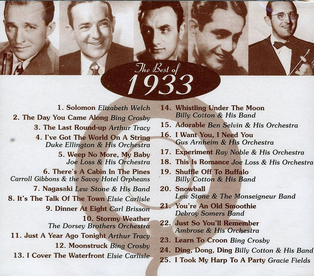 Golden Age Of Popular Song 1933 CD