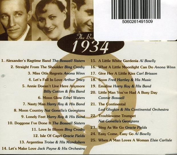 Golden Age Of Popular Song 1934 CD