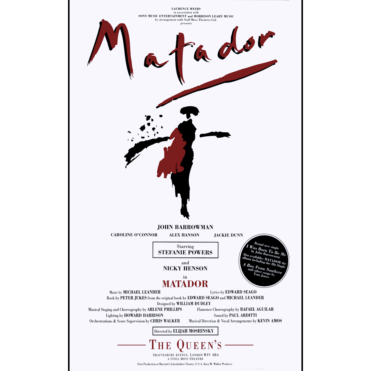 Matador The Queens Theatre 1991 Repro Poster