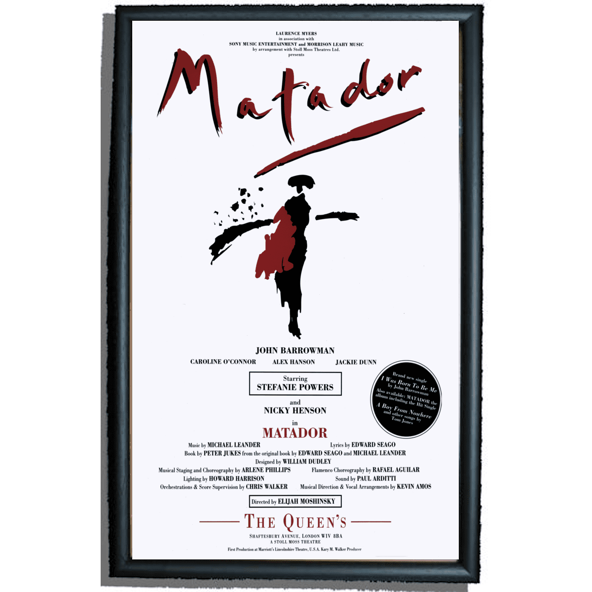 Matador The Queens Theatre 1991 Repro Poster