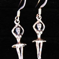 Sterling Silver upright ballet dancer earrings