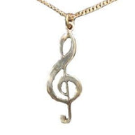Treble clef on 18inch silver chain